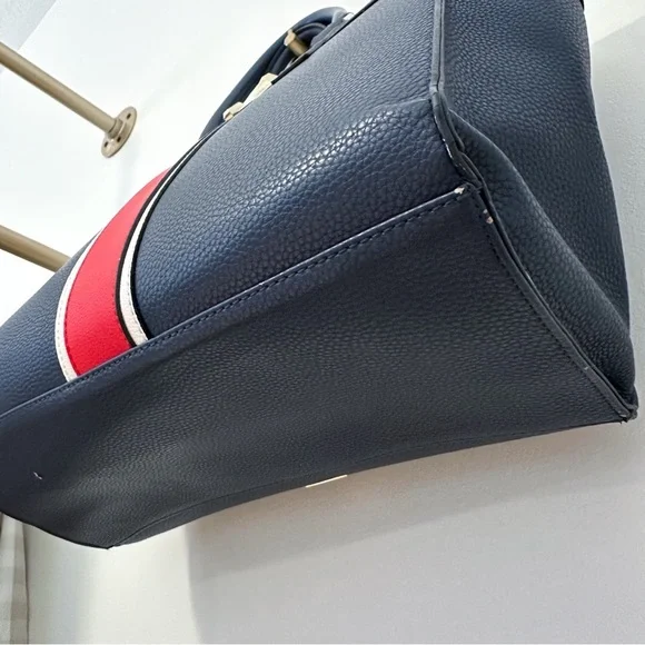 Aldo Greng Tote Bag Vegan Leather Navy Blue Red White - Picture 11 of 12